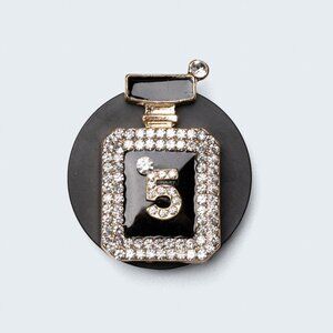 NEW Rhinestone Perfume No. 5 Charm Black Phone Grip/Accessories/Pop Socket Style